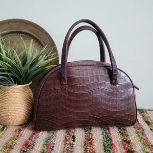 Victoria's Secret Embossed Leather Handbag Vintage Style RARE